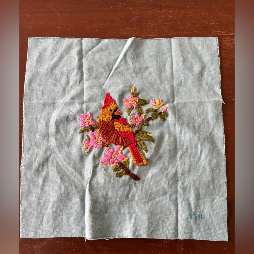 Embroidered Bird Artwork